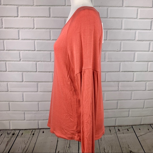 🔥SANCTUARY🔥THERMAL KNIT TOP BABYDOLL SLEEVES SOFT SPICE OF LIFE LARGE NWT - Picture 4 of 6